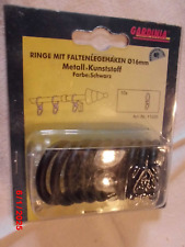 Gardinenzubehör, 10 Ringe mit Faltenlegehaken, Metall+Kunstoff, 16 mm, Set OVP