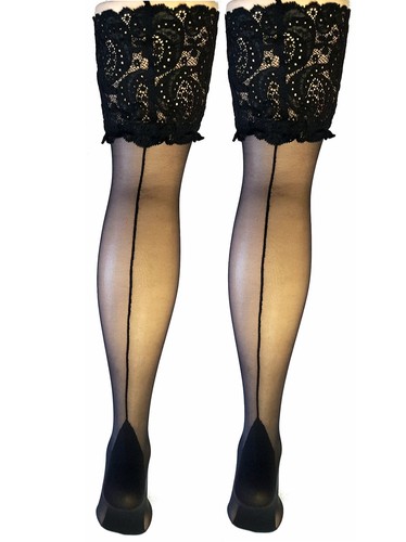Schwarze nahtstrümpfe mit - schwarze,