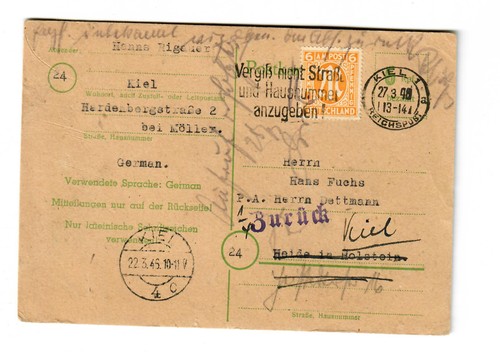 Postkarte kiel nach - postkarte,