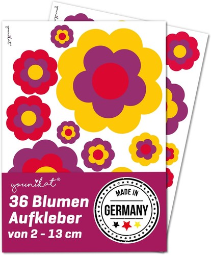 Retroblumen aufkleber set - retroblumen-aufkleber,
