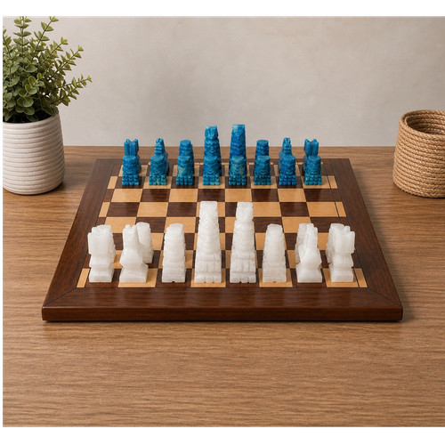 Schachfiguren set aus marmor - aus,