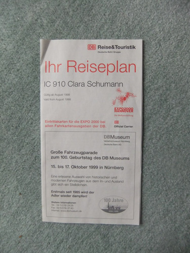 Ihr reiseplan 910 - ihr, clara