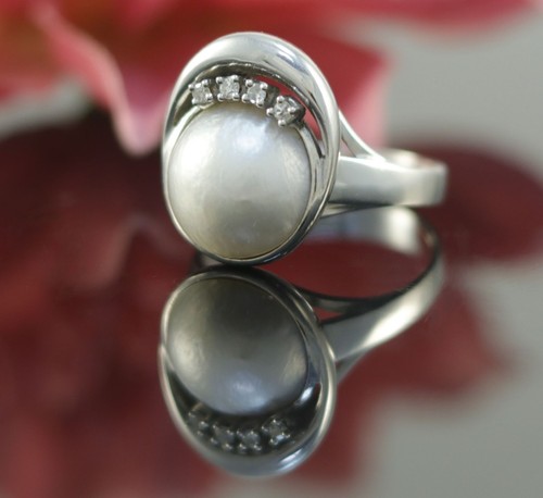 Perlen diamant ring 585er - diamant,