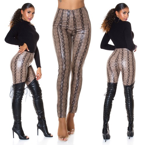 Koucla high waist hose wetlook - waist,