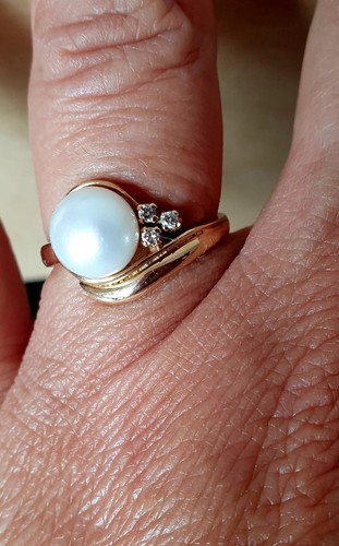 Ring mit diamanten und - ring, perle