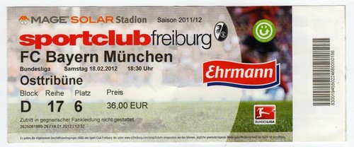 Ticket freiburg bayern - bl,