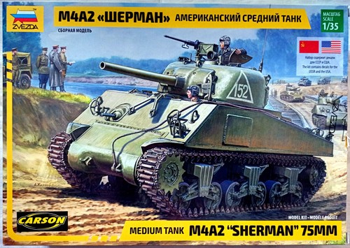 Zvezda 3702 medium tank m4a2 - zvezda,