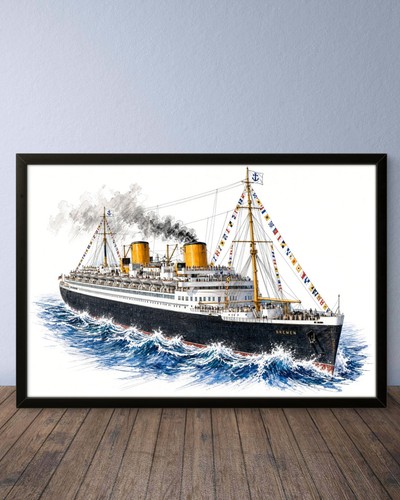 Schnelldampfer bremen schiff - bremen,