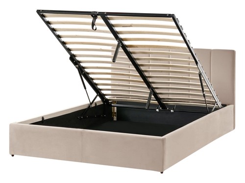 Bett samt beige taupe - bett,
