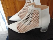 Stiefeletten,Leder,weiß,Block
