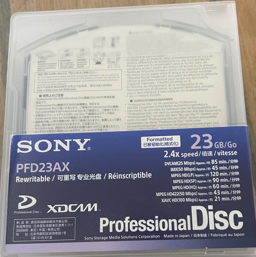 Sony cam professional disc - sony,