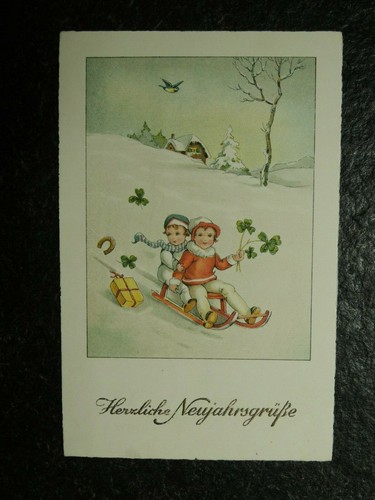 Alte kinder mit schlitten - mit,