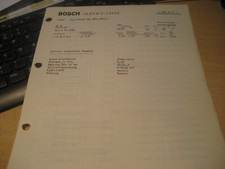 Orig. Bosch Service-Liste (ET Liste) für Ford Taunus 26 M  Bj. ab 09. 1969-