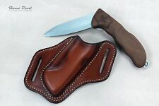 Custom Canted Pancake Lederscheide für Victorinox Hunter Pro Holz