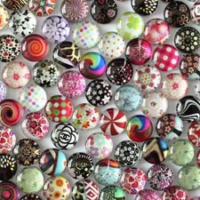 Glasnuggets Motive Muster bunt 12 mm Muggelsteine 50 Stück Glassteine