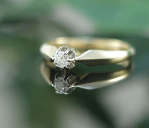 Solitär brillant ring - brillant, in