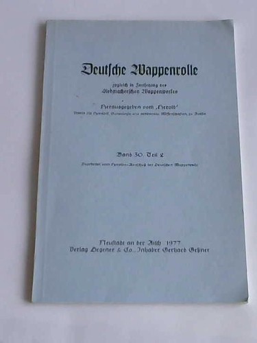 Deutsche wappenrolle band 30 - deutsche,