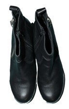 DAMEN STIEFEL STIEFELETTEN LEDER SCHWARZ ZIGN BOOTS Gr. 39 NEU