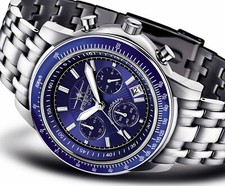 FIREFOX AIRLINER S04 blau Herrenuhr Chronograph analog Quarz Faltschließe 10 ATM