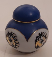 Kleine Deckeldose Porzellan / Fraureuth Saxony /  Art Deco / Höhe 10 cm