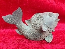schöne, kleine Bronzefigur , Fisch , Wasserspeier