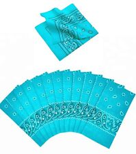 Bandana Halstuch Kopftuch Tuch 100% Baumwolle Paisley Türkis 1 - 100 Stück