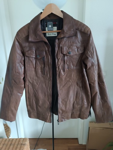 Braune jacke aus ziegenleder - braune,