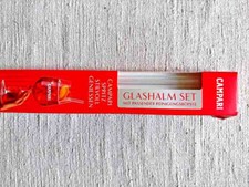 2er Set Glashalm Campari Trinkhalm aus Glas Putzbürste ca. 20 cm