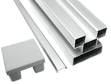 2.Wahl WPC Sichtschutz Zaun Zaunpfosten Aluminium Pfosten 270 x 6,8 x 6,8 cm