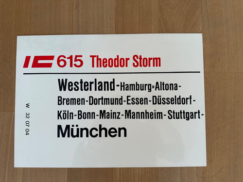 Zuglaufschild 615 637 - zuglaufschild, 615/637