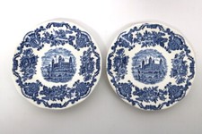 Royal Homes of Britain Enoch Wedgwood blau 2x Untertasse für Kaffeetasse Ø14,5 