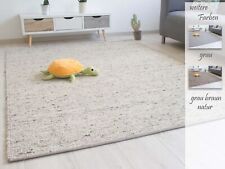 Handweb Teppich Laufenburg Schurwolle mit Sisal Grau Wohnzimmer