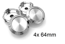 Satz 4x 64mm Silber Alufelgen Nabendeckel Felgendeckel Nabenkappen Volk Rays JDM