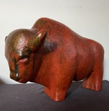 Ruscha Stier Kurt Tschörner rot Keramik Figur Höhe 22 cm