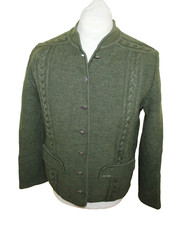 Zero Damen Trachten Strick Walkjacke Tiroler Stil Gr 46 Wiesn verschmutzt