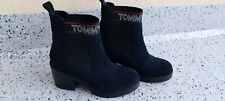 TOMMY HILFIGER Echtleder Damen Stiefeletten Boots Gr.38 blau 3xgetragen 
