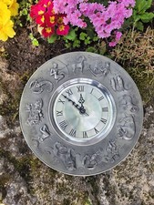 Alte Zinn Sternzeichen Wanduhr