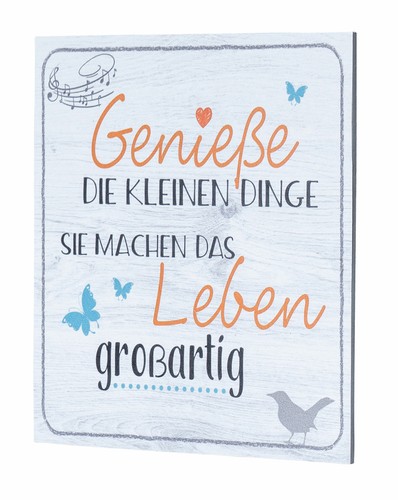 Wandbild 20x20cm genieße die - wandbild,