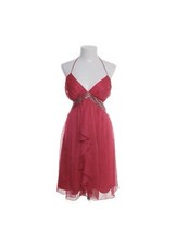 LIPSY LONDON Chiffon Neckholder Kleid pink S 36 Satin Futter silber Pailetten