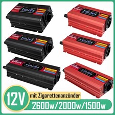 1500W 2000W 2600W Spannungswandler 12V auf 230V Wechselrichter 2USB LCD Campen