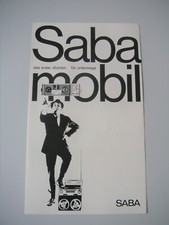SABA Original Prospekt von 1964 SABA Mobil Tonbandabspielgerät für Autofahrer