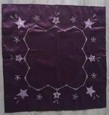 Tischdecke WEIHNACHTEN Winter Mitteldecke Tischdecke STERNE 85x85cm Lila 