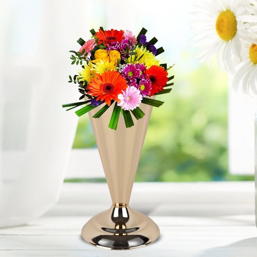 Chrom luxus blumenvase - chrom,