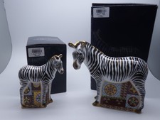 ROYAL CROWN DERBY MUTTER & BABY ZEBRA BRIEFBESCHWERER