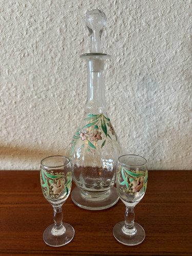 Antikes jugendstil likörset - jugendstil, /