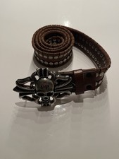 Philipp Plein Gürtel Herren Neu Größe 95 Leder Nieten braun Original