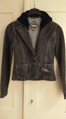 Jeansjacke mit abnehmb.Kapuze