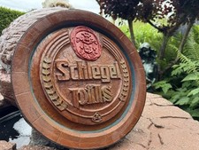 VINTAGE  WERBEFASS Schlegel Pils Wandbild 37cm Durchmesser Bier Schild Party