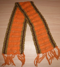 Schal DDR orange gemustert ca 100 cm