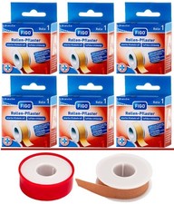6 x Fixierpflaster Rollenpflaster 1,25cm x 5m Pflasterrolle Heft Pflaster FIGO